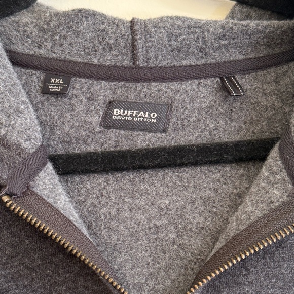 Buffalo David Bitton Charcoal Zip-Up Sweater - Picture 2 of 3